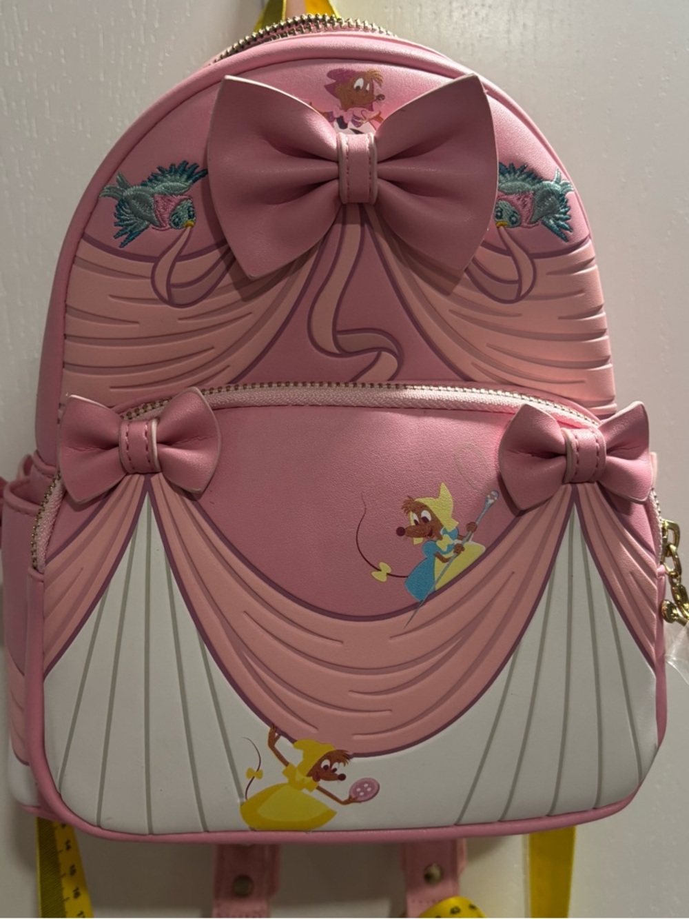 Loungefly cinderella 70 anniversary Pink Mini Backpack with Gold Zipper Detail - Picture 2 of 6